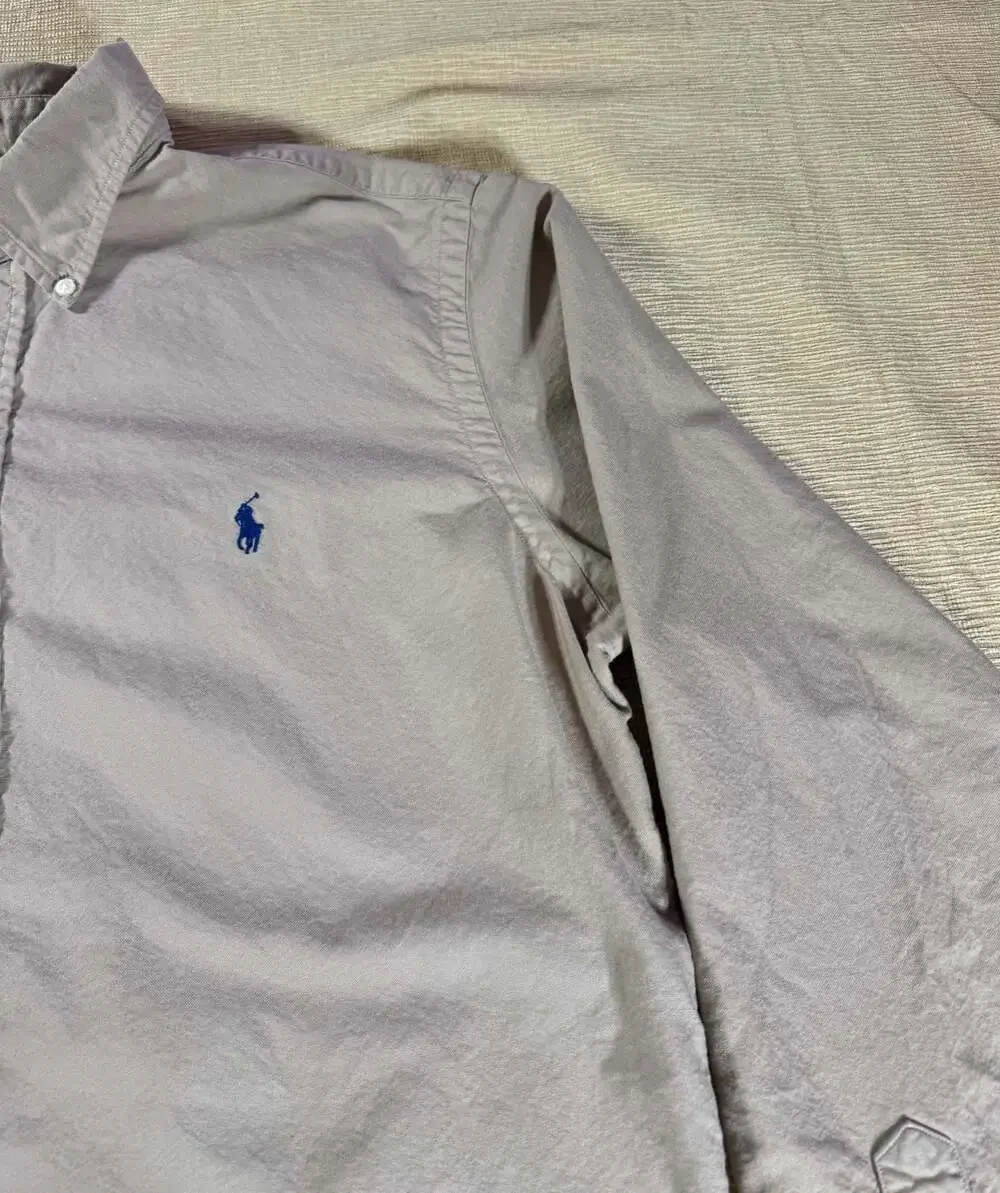 Polo Ralph Lauren Mens L Classic Fit Button Down Shirt Taupe Gray Cotton Pony